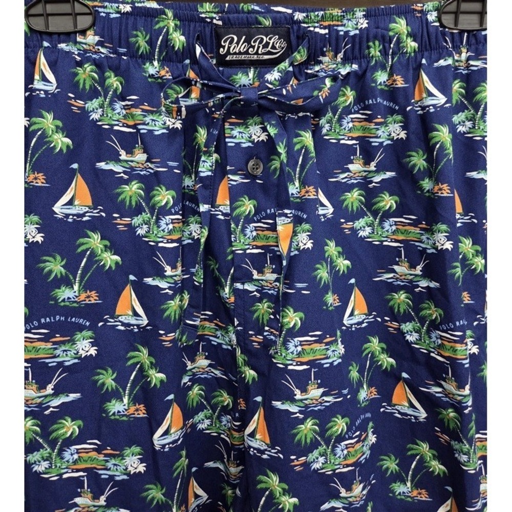 NWT Ralph Lauren XL Classic Woven Sleep Pants Pajama Tropical Island 131140 - Picture 4 of 5